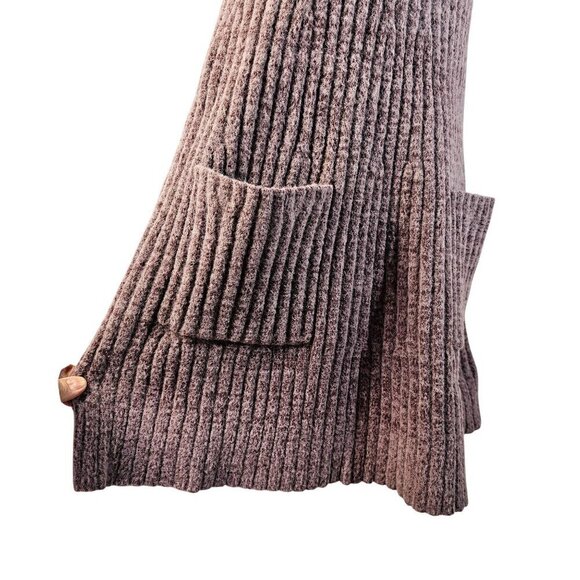 Free People Claude Mini Halter Dress Sz M Thick Rib Poly Knit Mock Neck Lavender - Picture 7 of 9